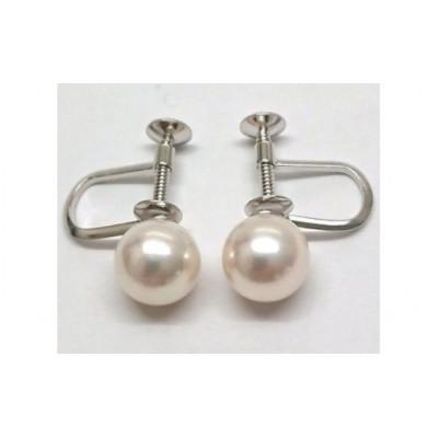 ふるさと納税 伊勢市 アコヤ真珠イヤリングSV7.5mmup 618