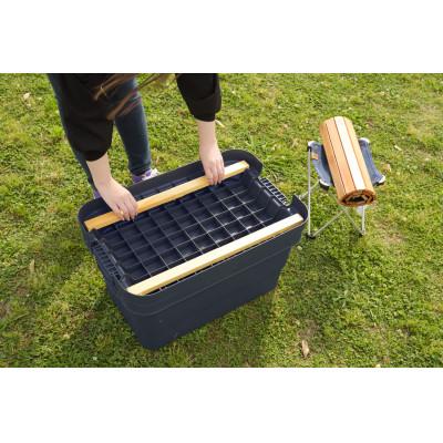 ふるさと納税 恵那市 アウトドア 収納ケース DIY風テーブルトップセット ネイビー Lサイズ|y-sf|02