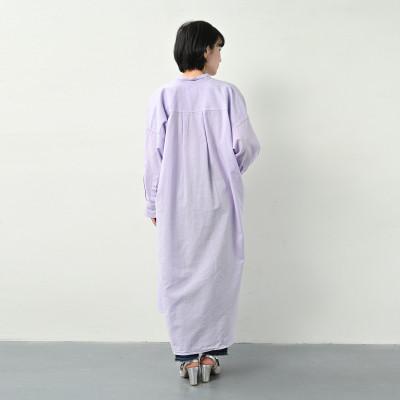 ふるさと納税 西脇市 播州織綿麻キュプラ7分袖ワンピース(ラベンダー