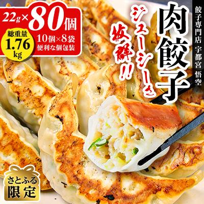 ふるさと納税 宇都宮市 [さとふる限定]餃子専門店 宇都宮悟空の22g肉餃子×80個入