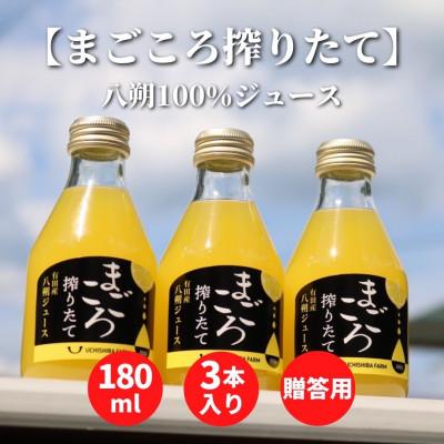 ふるさと納税 湯浅町 [まごころ搾りたて]八朔 100%ジュース 180ml 3本 贈答用