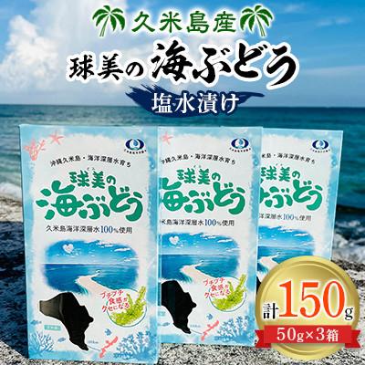 ふるさと納税 久米島町 球美の海ぶどう塩水漬け(50g×3箱)