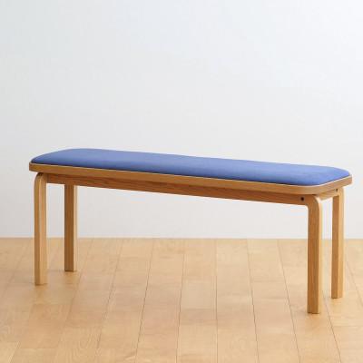 ふるさと納税 府中市 府中市の家具 コッコベンチ オーク材/生地:ラムース(ディープブルー)(組み立て式)
