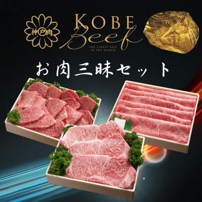 ふるさと納税 豊岡市 神戸ビーフ お肉三昧セット ステーキ・しゃぶしゃぶ・すき焼き用・焼肉用 合計1600g