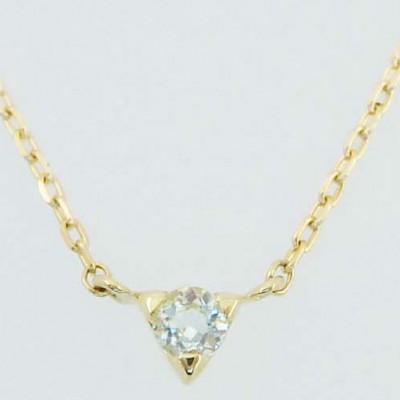 ふるさと納税 中央市 K18イエローゴールドアクアマリンネックレス