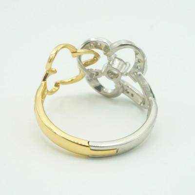 ［即日発送］ ふるさと納税 甲府市 K18YG&Pt900コンビS サイズアジャストリング 天然ダイヤモンド クローバー R17280C 【EIM4355951935】(158760円)