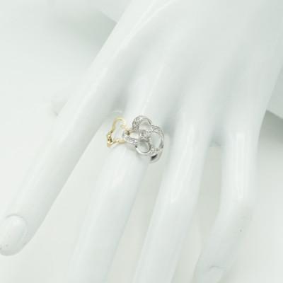 ［即日発送］ ふるさと納税 甲府市 K18YG&Pt900コンビS サイズアジャストリング 天然ダイヤモンド クローバー R17280C 【EIM4355951935】(158760円)