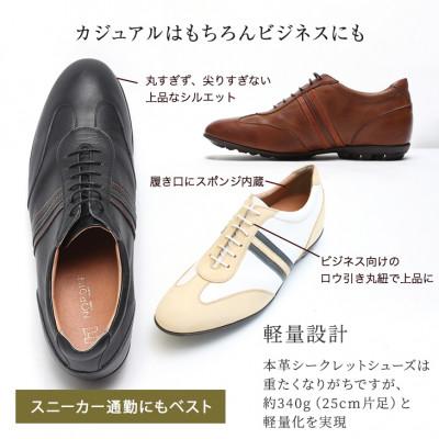 ふるさと納税 大和郡山市 レザースニーカー 紐タイプ 5cmアップ
