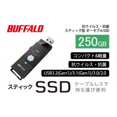 ふるさと納税 日進市 BUFFALO/バッファロー スティック型SSD 抗ウイルス・抗菌 250GB