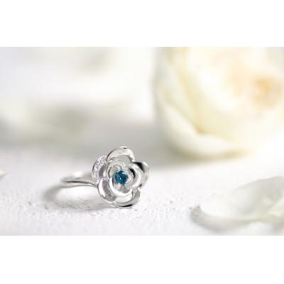 ふるさと納税 藤沢市 Blue Rose Pt トパーズ ダイヤモンドリング(11号)