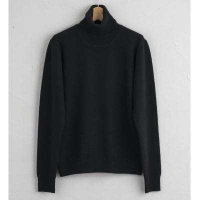 ふるさと納税 加美町 [白田のカシミヤ]のベビーカシミヤ タートルネックプルオーバー (ブラック)女性用サイズ:S