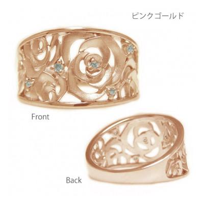 お買い得！ ふるさと納税 甲府市 K18ピンクゴールド「薔薇のモチーフ」高級ダイヤリング 10号【RD-4217】 【U3380268324】(123200円)
