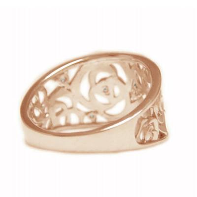 お買い得！ ふるさと納税 甲府市 K18ピンクゴールド「薔薇のモチーフ」高級ダイヤリング 10号【RD-4217】 【U3380268324】(123200円)