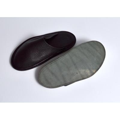 ふるさと納税 長野市 【Groover Leather】信州鹿革　ルームスリッパ　キャメル　L_3