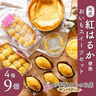 ふるさと納税 かすみがうら市 茨城県かすみがうら市産の熟成「紅はるか」を使用した、おいもスイーツセット 4種計9個