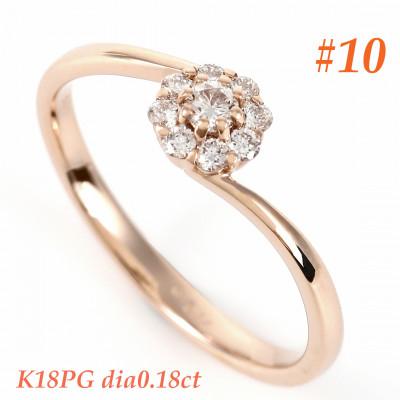 ふるさと納税 笛吹市 K18PG ダイヤ0.18CT リング R3715DI-R #10