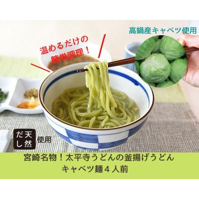 ふるさと納税 高鍋町 太平寺うどんの釜揚げうどん キャベツ麺(4人前)