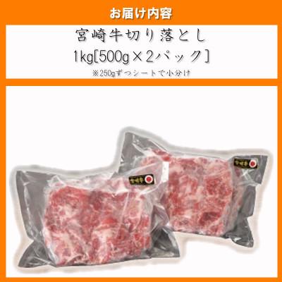 ふるさと納税 日南市 内閣総理大臣賞4連覇 宮崎牛切り落とし A4〜A5 合計1kg(500g×2パック)(日南市)｜y-sf｜04