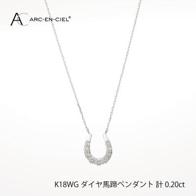 ふるさと納税 泉佐野市 ARC-EN-CIEL K18WGダイヤ0.20ct 馬蹄 ペンダント[鑑別書付き]J010-2