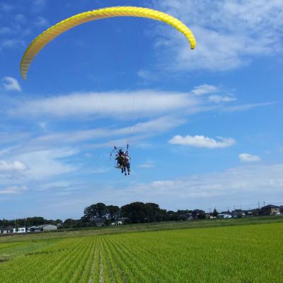 ふるさと納税 常総市 モーターパラグライダータンデム体験フライト常総市プチ横断コースチケット