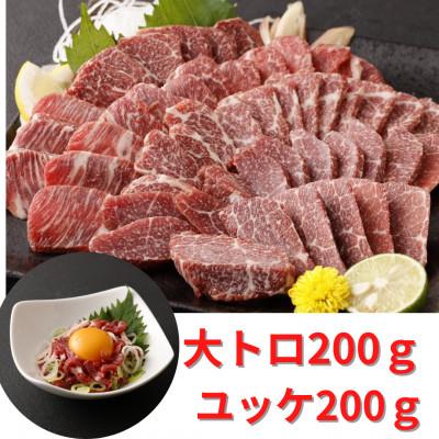 ふるさと納税 高森町 熊本直送 馬刺し 大トロ200g+ユッケ200g 合計400g(高森町)