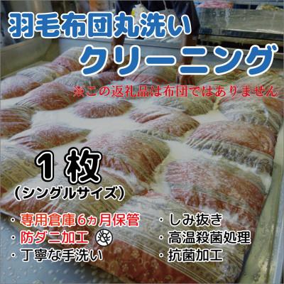 ふるさと納税 喬木村 [防ダニ加工・保管付][1枚]羽毛布団丸洗いクリーニング