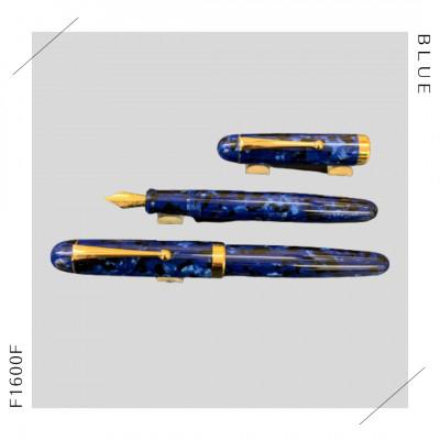 ふるさと納税 東大阪市 【青】手作り万年筆1本(太軸F1600F