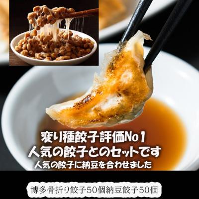 ふるさと納税 春日市 春日で人気の餃子屋貴月の博多骨折り餃子50個・納豆餃子50個