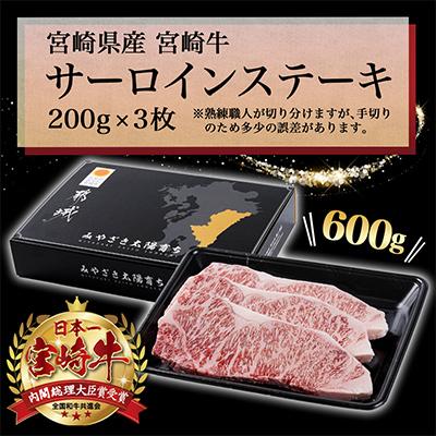ふるさと納税 都城市 宮崎牛サーロインステーキ200g&times;3枚