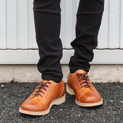 靴 KADOsan25.5cm ふるさと納税 大和郡山市 幅広本革スニーカー紐タイプ 5.5cmアップ