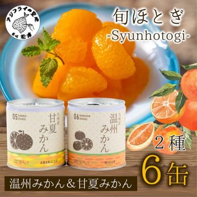 ふるさと納税 松浦市 缶詰工場直送 特選果実「旬ほとぎ」甘夏みかん3缶&amp;温州みかん3缶