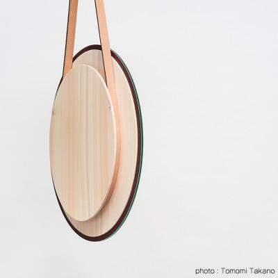 ふるさと納税 津山市 ヒノキのオーバルミラー ラージ(ウレタン塗装) TSUYAMA FURNITURE