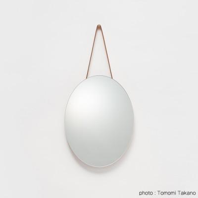 ふるさと納税 津山市 ヒノキのオーバルミラー スモール(ウレタン塗装) TSUYAMA FURNITURE