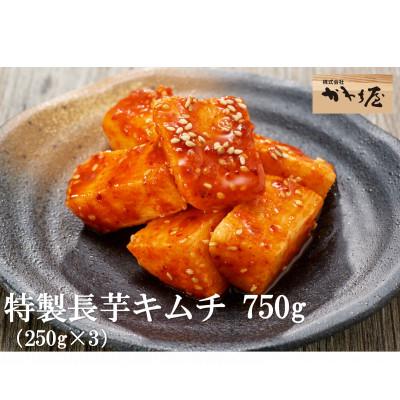 ふるさと納税 松原市 かわち屋 漬けたて新鮮 長芋キムチ750g 250g×3袋 小分け 自家製ヤンニョンジャン