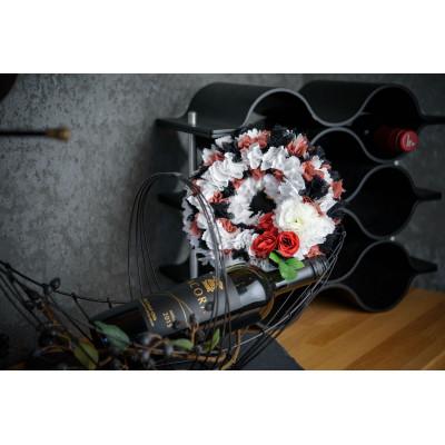 ふるさと納税 牛久市 ファブリックリースモノトーン系 直径約25cm×2個の画像