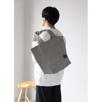 ふるさと納税 豊川市 三河木綿刺子織バッグ sasicco トート40 (黒 