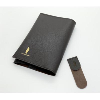 ふるさと納税 北区 渋沢栄一翁 レザーブックカバー&amp;しおりセット・ダークブラウン