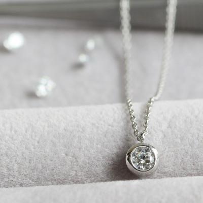 【早い者勝ち】 ふるさと納税 大津市 プラチナ900　0.2ct ラボグロウン ダイヤモンドネックレス　ふくりん留め　サステナブルな暮らし 【JSB3072900122】(112000円)
