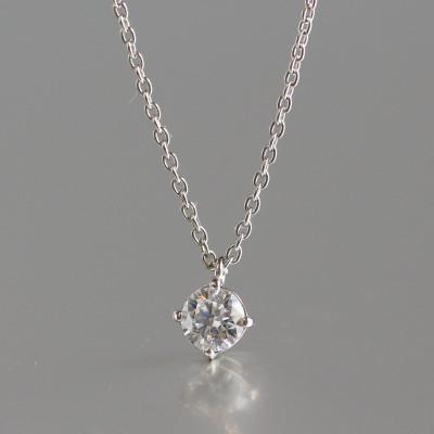 ふるさと納税 大津市 プラチナ900[0.2ct ラボダイヤモンドネックレス]クラウン 王冠 未来の輝き 一粒ペンダント