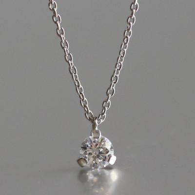 ふるさと納税 大津市 プラチナ900[ラボグロウンダイヤモンドネックレス]0.2ct 3点留めデザイン 長さ40cm