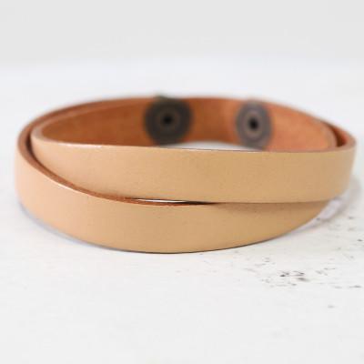 ふるさと納税 大津市 [イタリアンレース]オシャレに決まる!牛革 レザーブレスレット ハンドメイド ベルトカラー:ヌメ