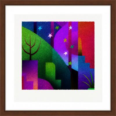 ふるさと納税 綾部市 彩と山 [しかくいえ]09[絵画] 額装サイズ266mmx266mm