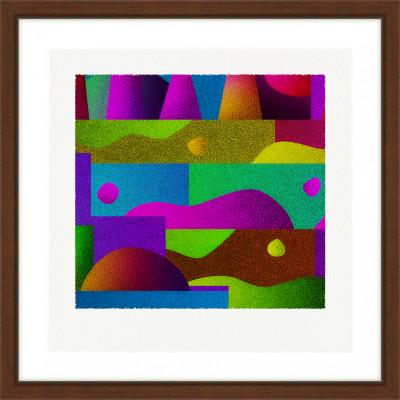 ふるさと納税 綾部市 層と色 [しかくいえ]29[絵画] 額装サイズ266mmx266mm