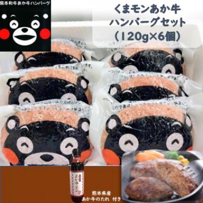 ふるさと納税 大津町 くまモンあか牛ハンバーグセット(あか牛ハンバーグ120g×6個 あか牛のたれ200ml)(大津町)