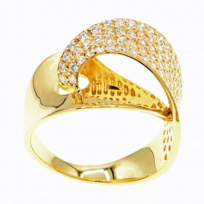 ふるさと納税 笛吹市 K18 パヴェダイヤモンド デザインリング 0.7CT