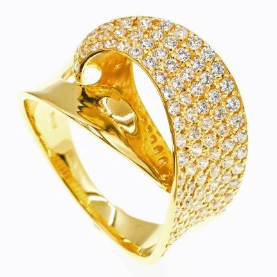 ふるさと納税 笛吹市 K18 パヴェダイヤモンド デザインリング 0.7CT