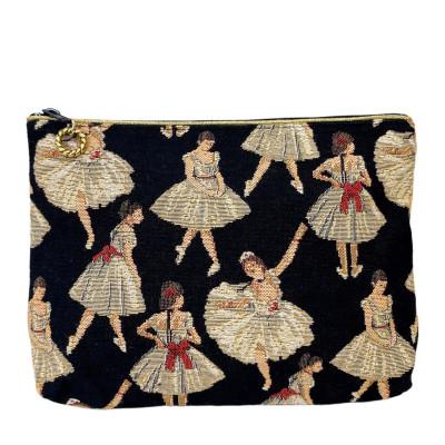 ふるさと納税 岡山市 スクエアポーチ [ゴブラン](バレリーナ黒)