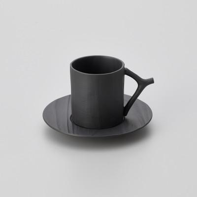 ふるさと納税 有田町 有田焼 やま平窯 「木目珈琲碗皿 ブラック」