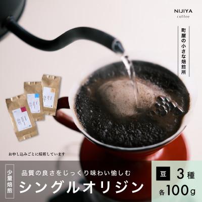 ふるさと納税 村上市 高品質シングルオリジンコーヒー飲み比べ3種(各100g )[ 豆 ]厳選スペシャルティコーヒー