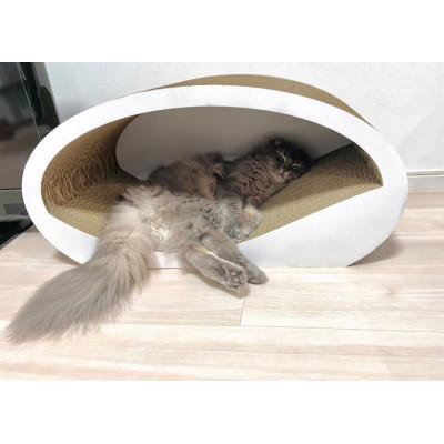 ふるさと納税 行橋市 爪とぎソファベッド・HOLE/奥行プラス/白 AL-072の画像